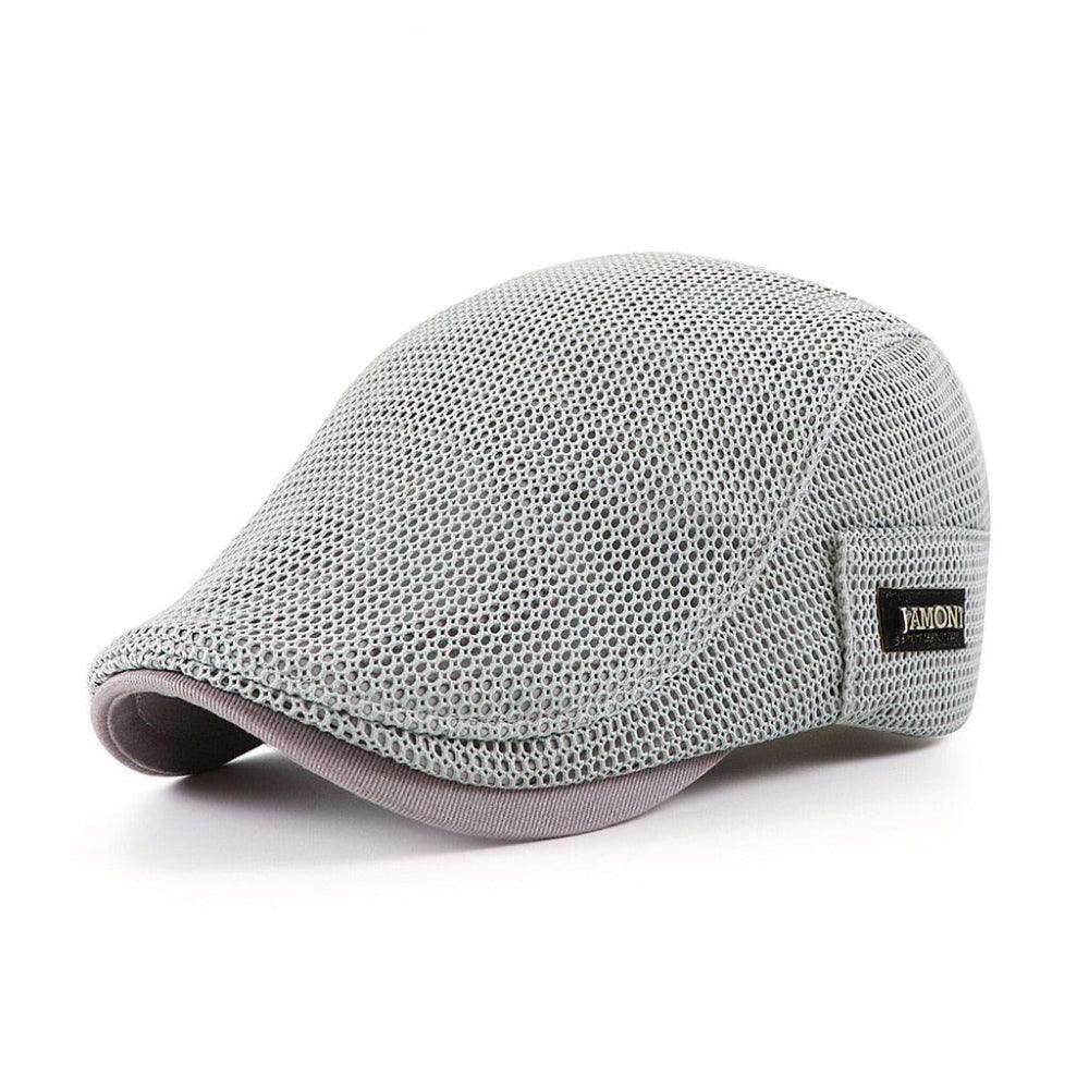Breathable Mesh Newsboy Cap with Structured Panel Design