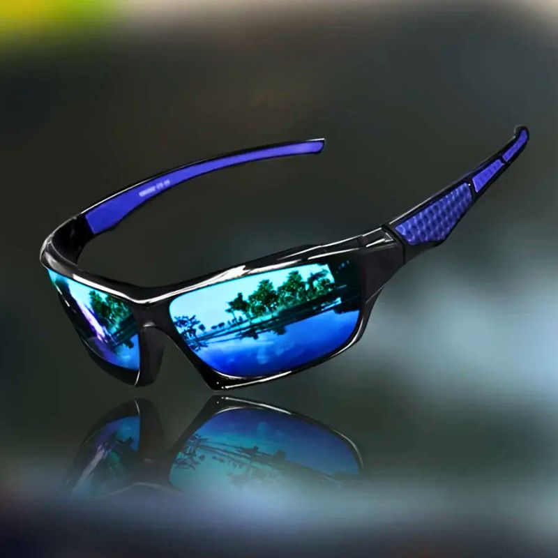 Polarized Sports Wrap Sunglasses with Mirrored Lens