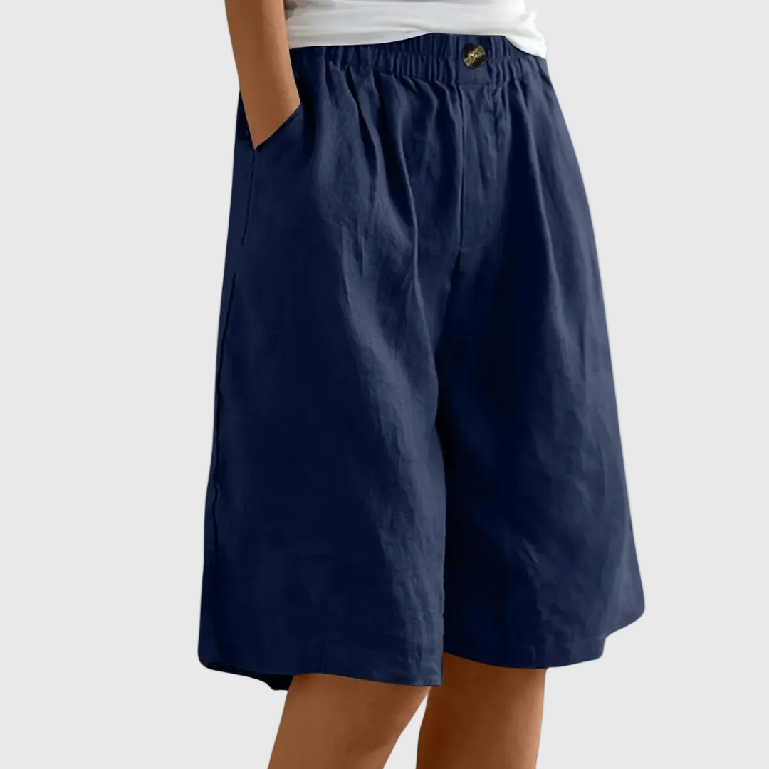 Short bermuda ample à jambes larges avec taille élastique
