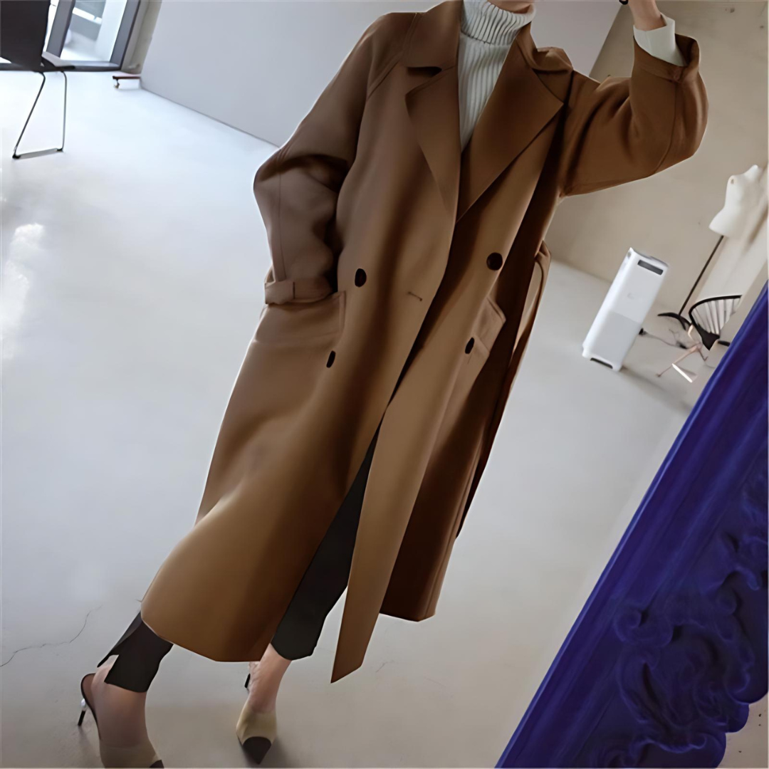 Women's Oversized Longline Double-Breasted Coat