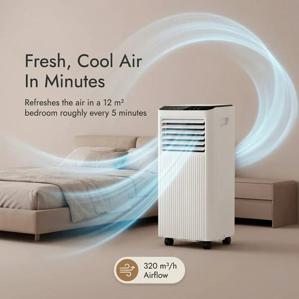 Portable Air Conditioner with Remote Control and Wheels