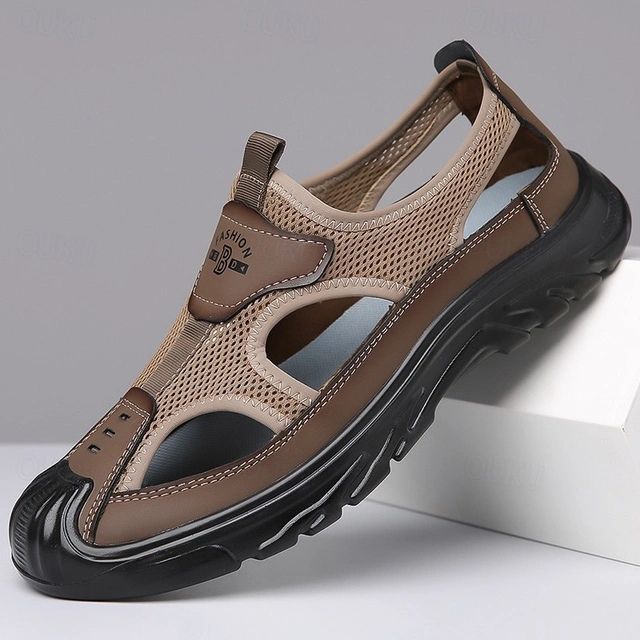 Breathable Mesh Closed-Toe Sport Sandals for Men
