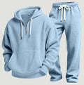 Ensemble pour homme, composé d’un sweat à capuche en maille gaufrée à demi-zip et d’un pantalon de jogging