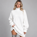 Robe-pull oversize à col roulé pour femme