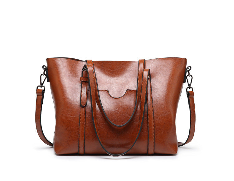 Vintage Wax Finish Oversized Tote Bag