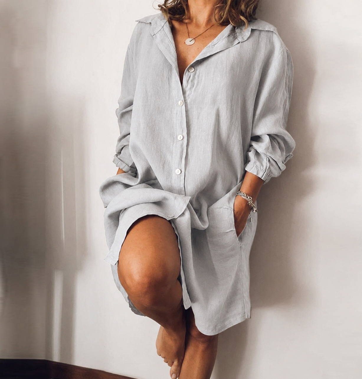 Robe-chemise oversize boutonnée