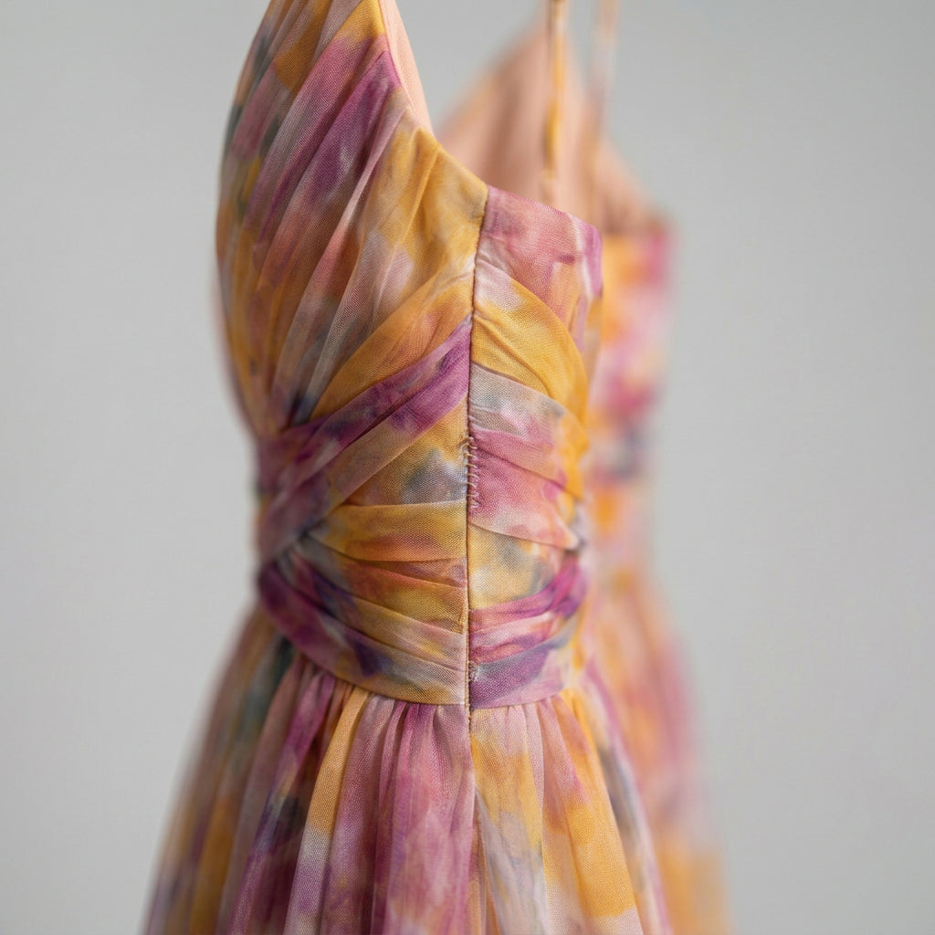 Floral Maxi Dress Women’s Strappy Pleated Occasion Dress