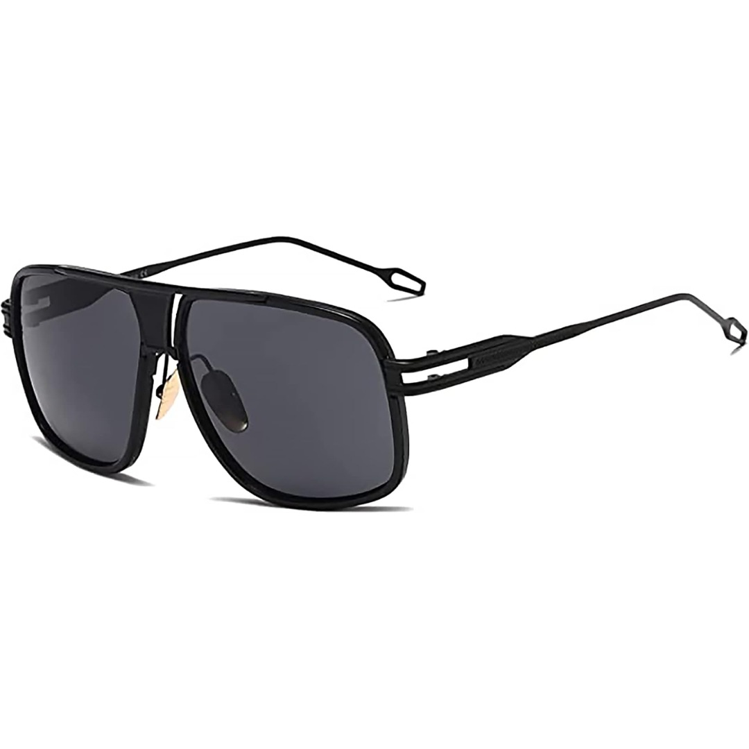 Oversized Aviator Sunglasses with Alloy Frame