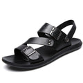 Leather Buckle Strap Sandals with Adjustable Fit