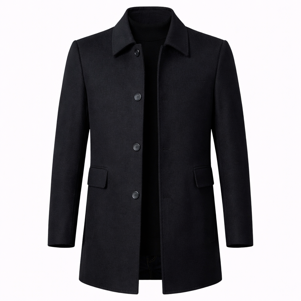 Men's Notch Collar Longline Coat