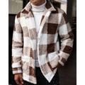 Men’s Plaid Fleece Notch Lapel Jacket