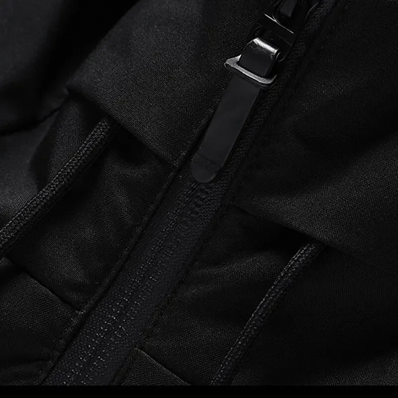 Men's hooded quilted puffer jacket with full-zip front and zipped pockets