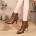Women’s Embossed Pointed Toe Stiletto Ankle Boots