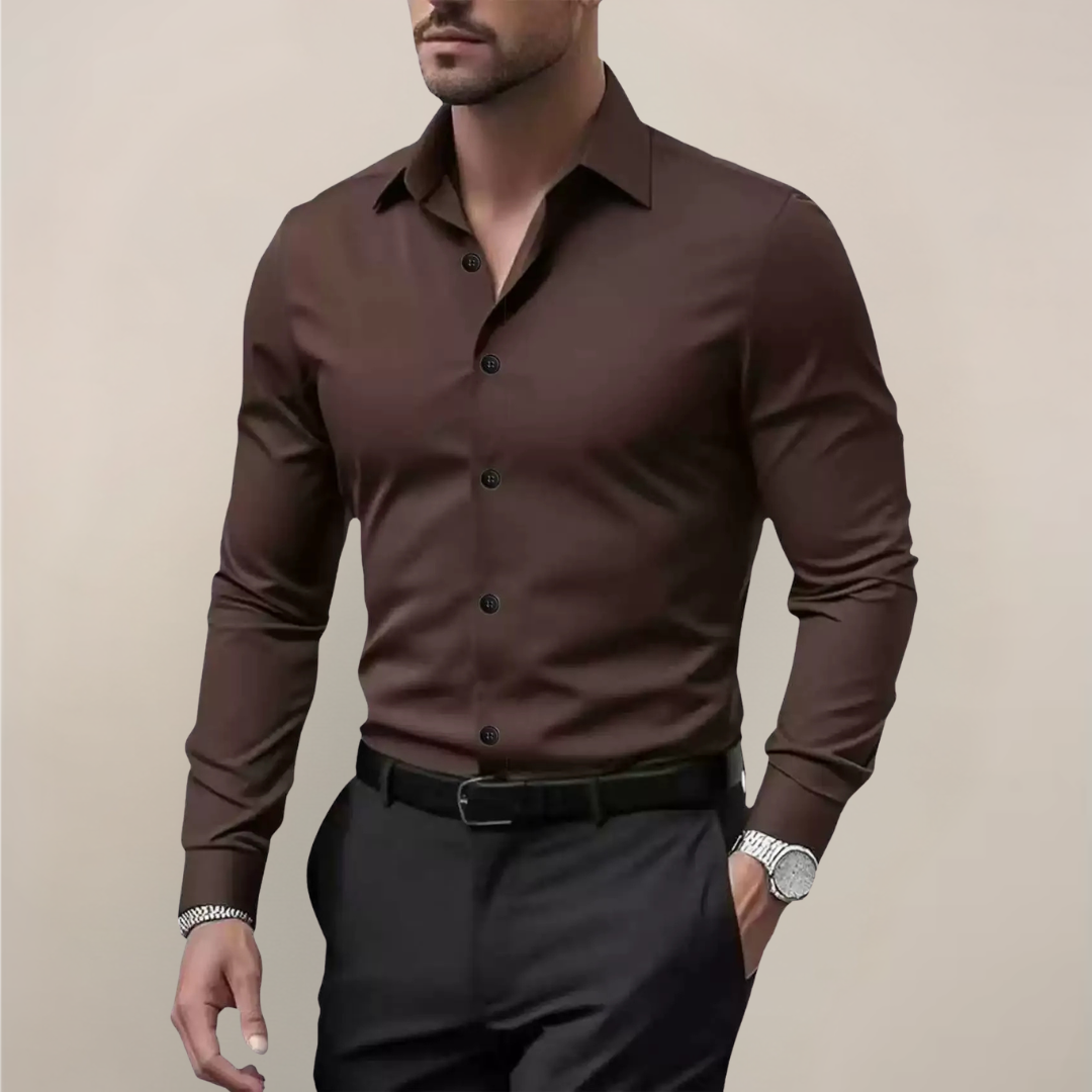 Men's Slim Fit Long Sleeve Dress Shirt