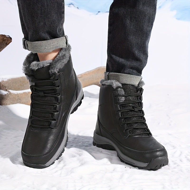 Women's Faux Fur Lined Lace-Up Hiking Snow Boots