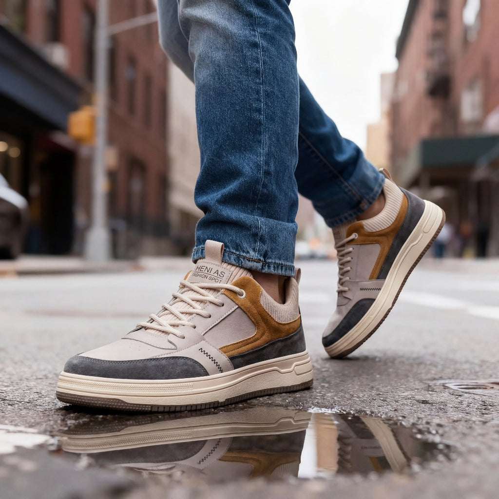Men's Colourblock Suede Low-Top Sneakers