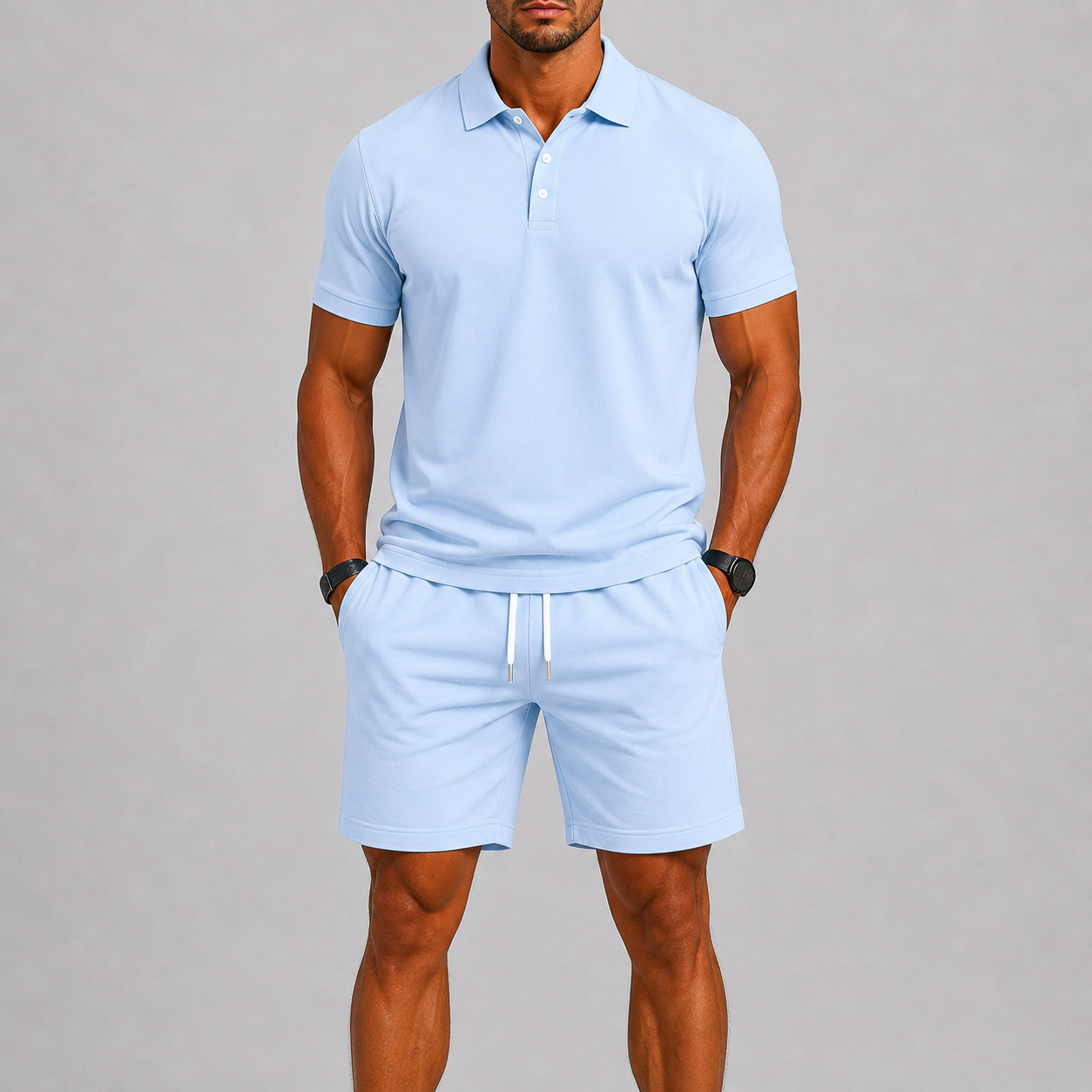 Ensemble deux pièces composé d’un polo en piqué et d’un short