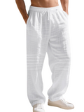 Relaxed Fit Linen Blend Trousers with Pintuck Detailing