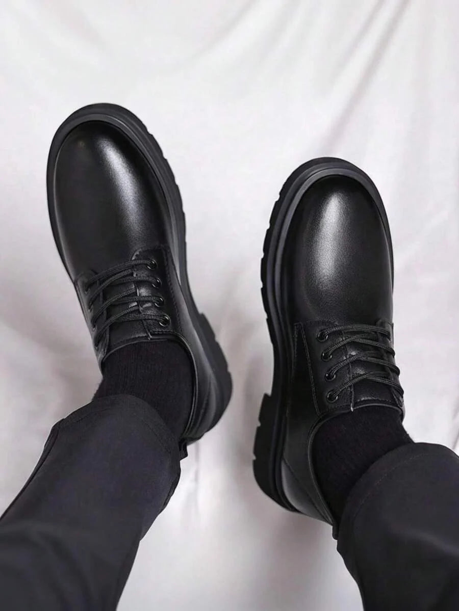 Men's Chunky Sole Leather Derby Shoes
