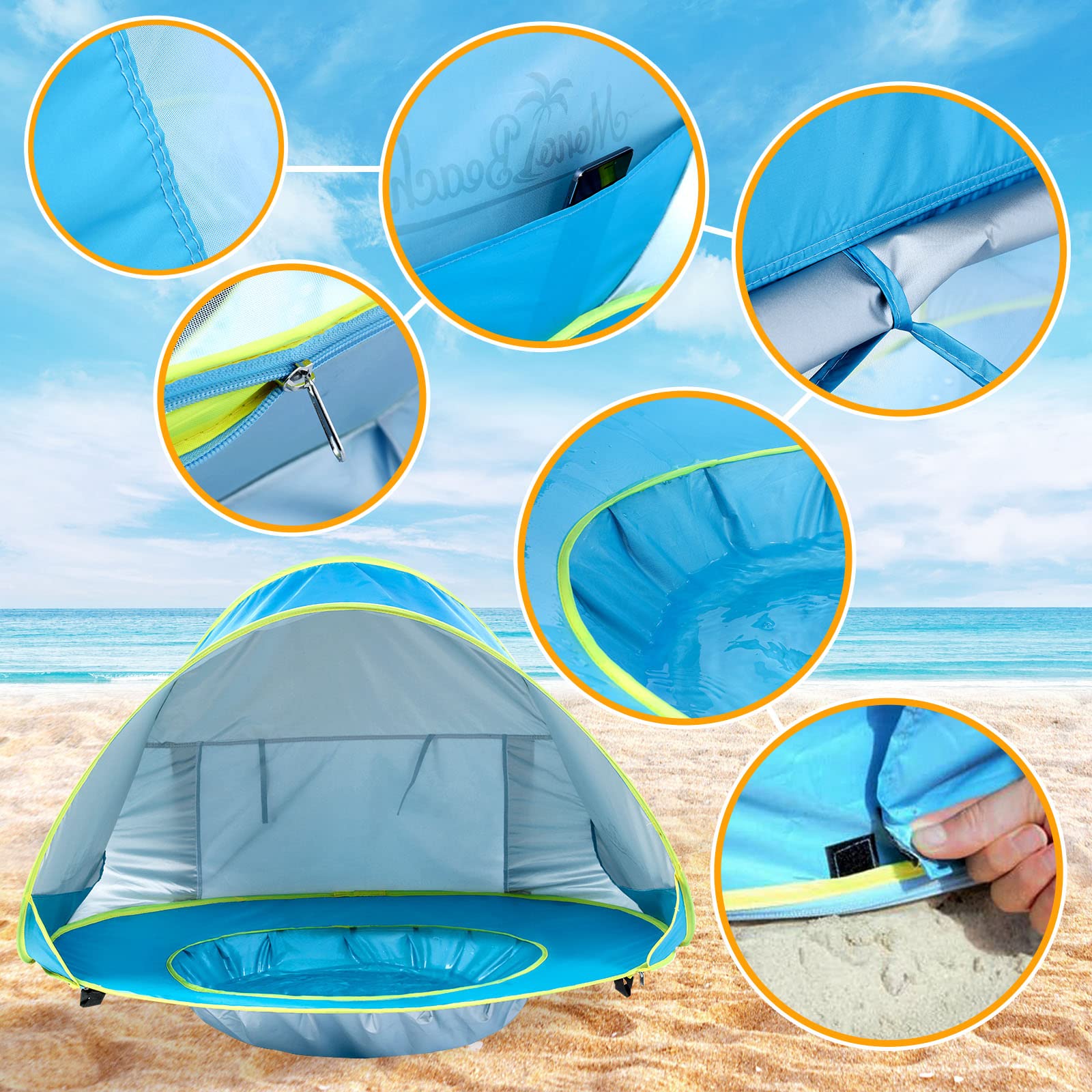 Pop-Up Baby Beach Tent with UV Sun Protection