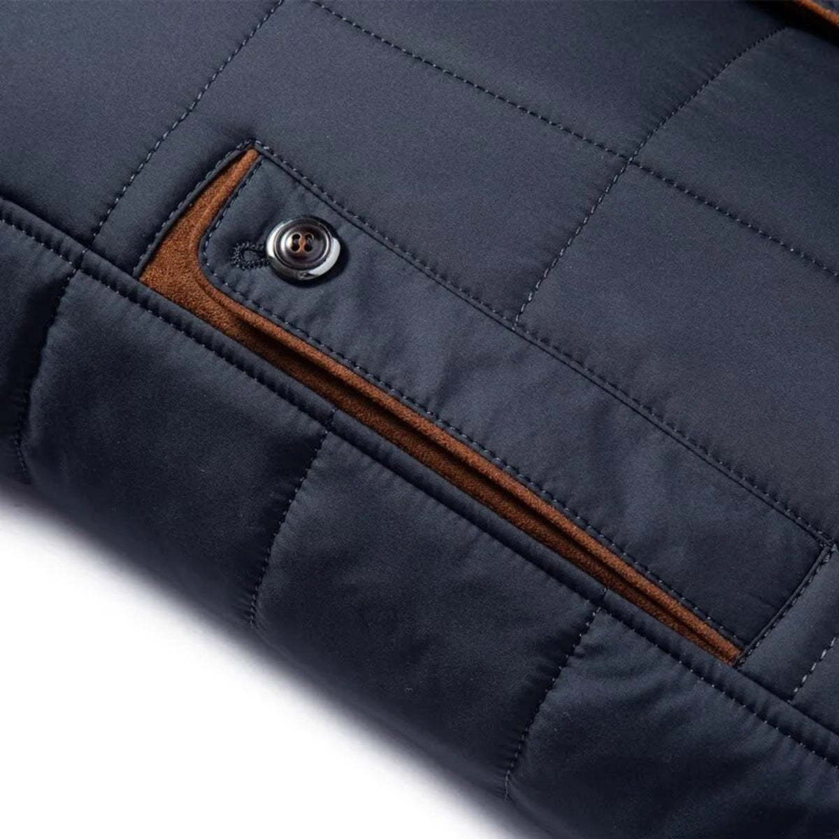 Veste matelassée rembourrée pour homme avec col en fausse fourrure