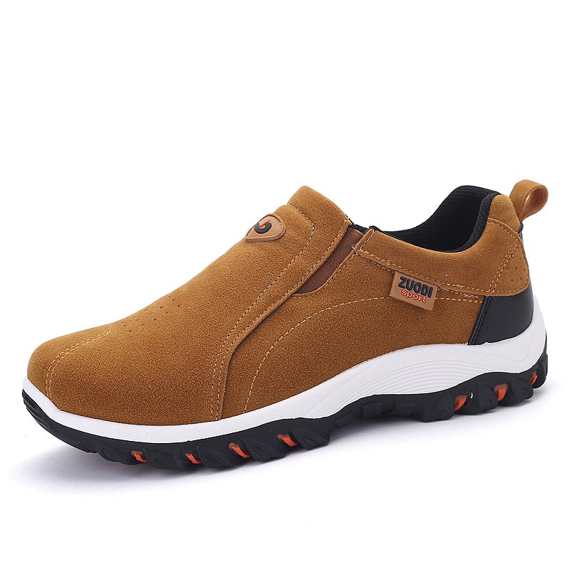 Slip-On Suede-Touch Walking Sneakers with Grip Sole