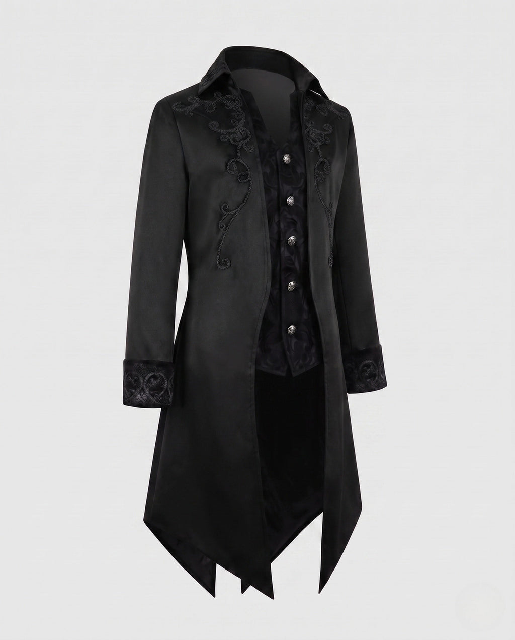 Women's Embroidered Victorian Tailcoat with Waistcoat Front