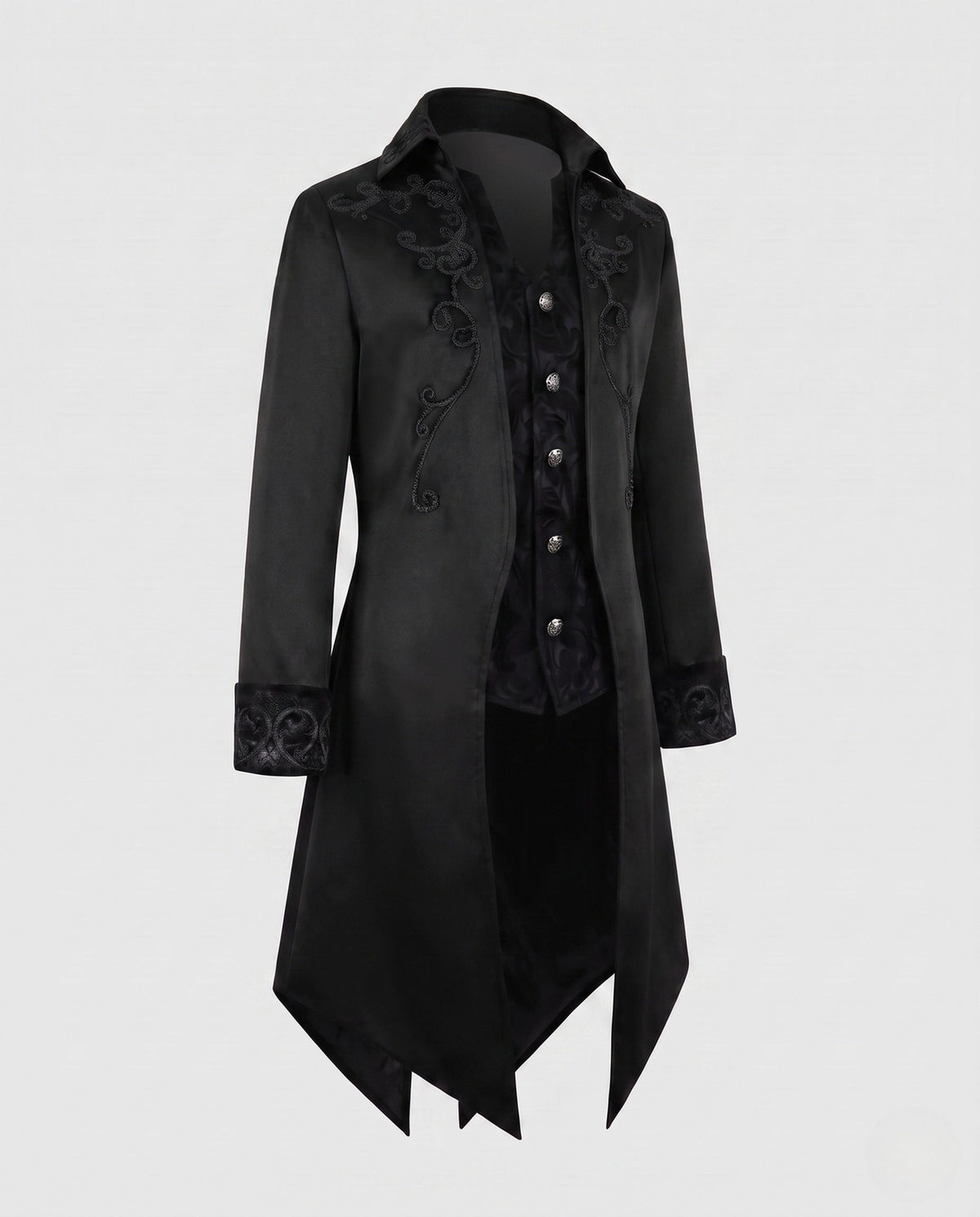 Women's Embroidered Victorian Tailcoat with Waistcoat Front