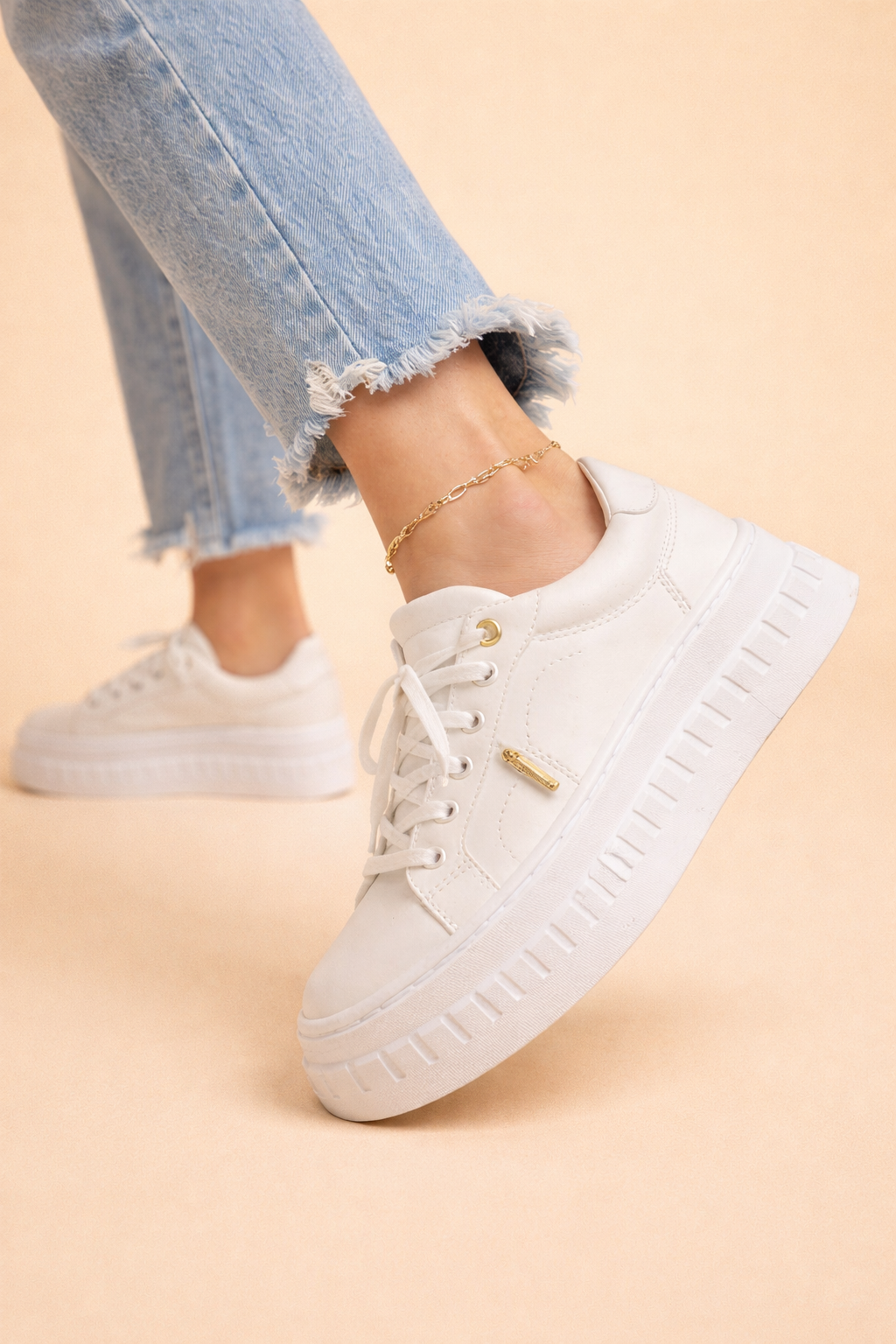 Women's Chunky Platform Lace-Up Sneakers