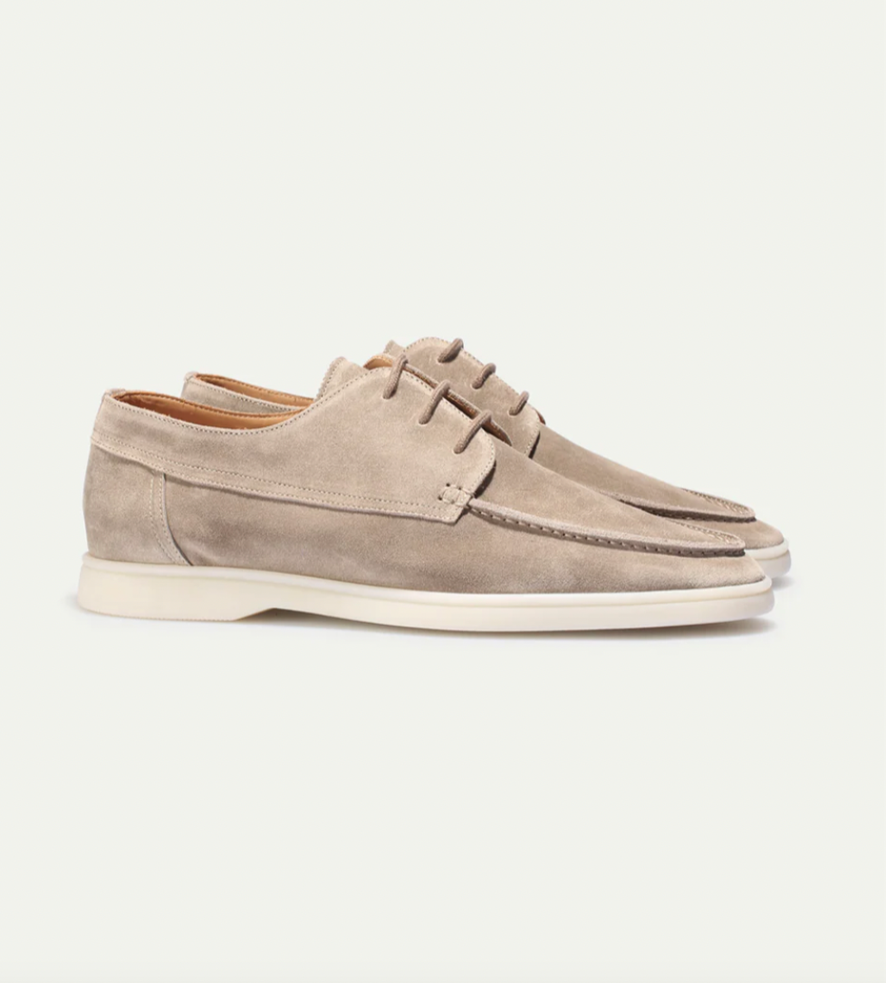Men's Suede-Effect Moc-Toe Derby Shoes