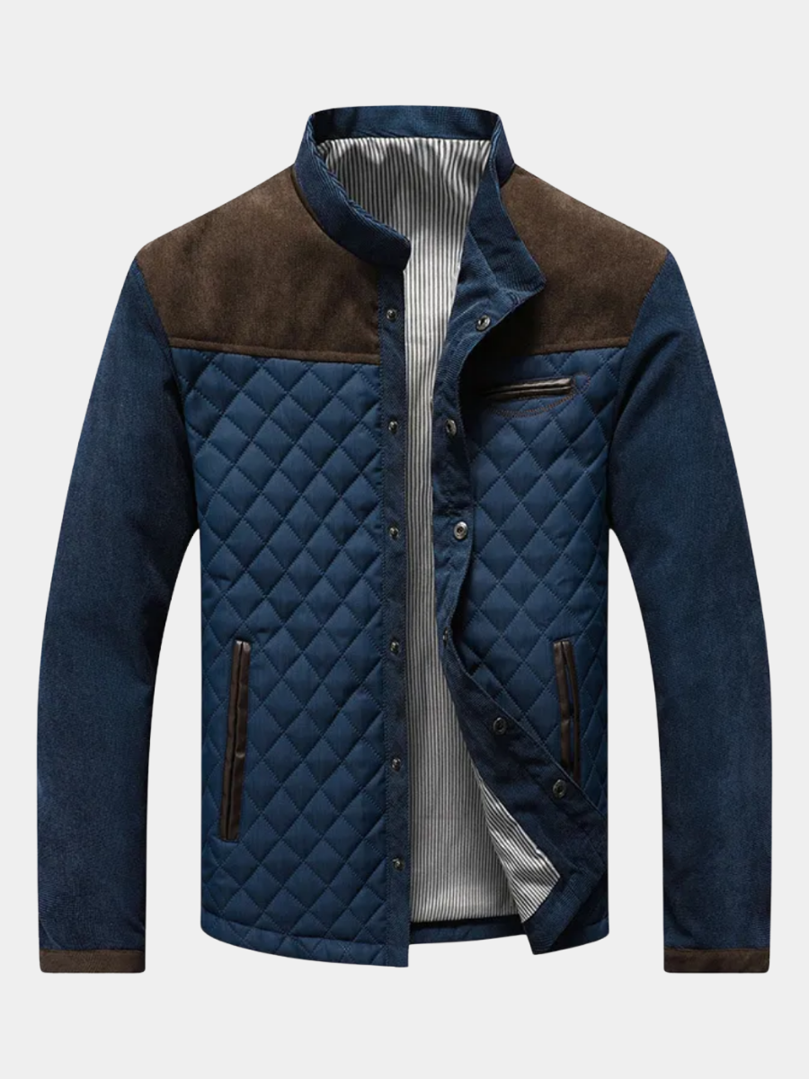 Men's Quilted Colourblock Contrast Panel Jacket