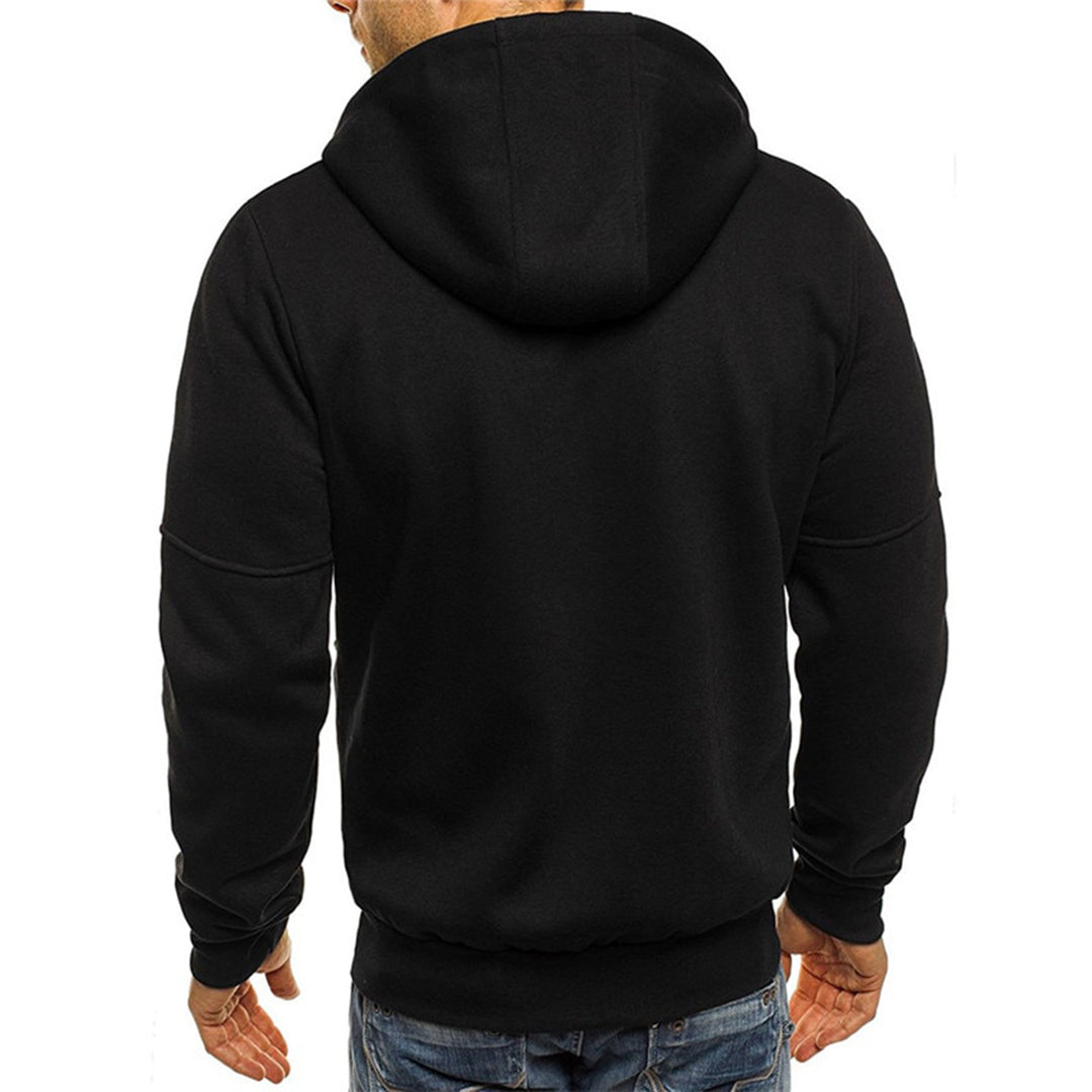 Sweat à capuche pour homme entièrement zippé avec poches zippées contrastantes