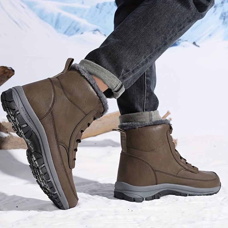 Women's Faux Fur Lined Lace-Up Hiking Snow Boots