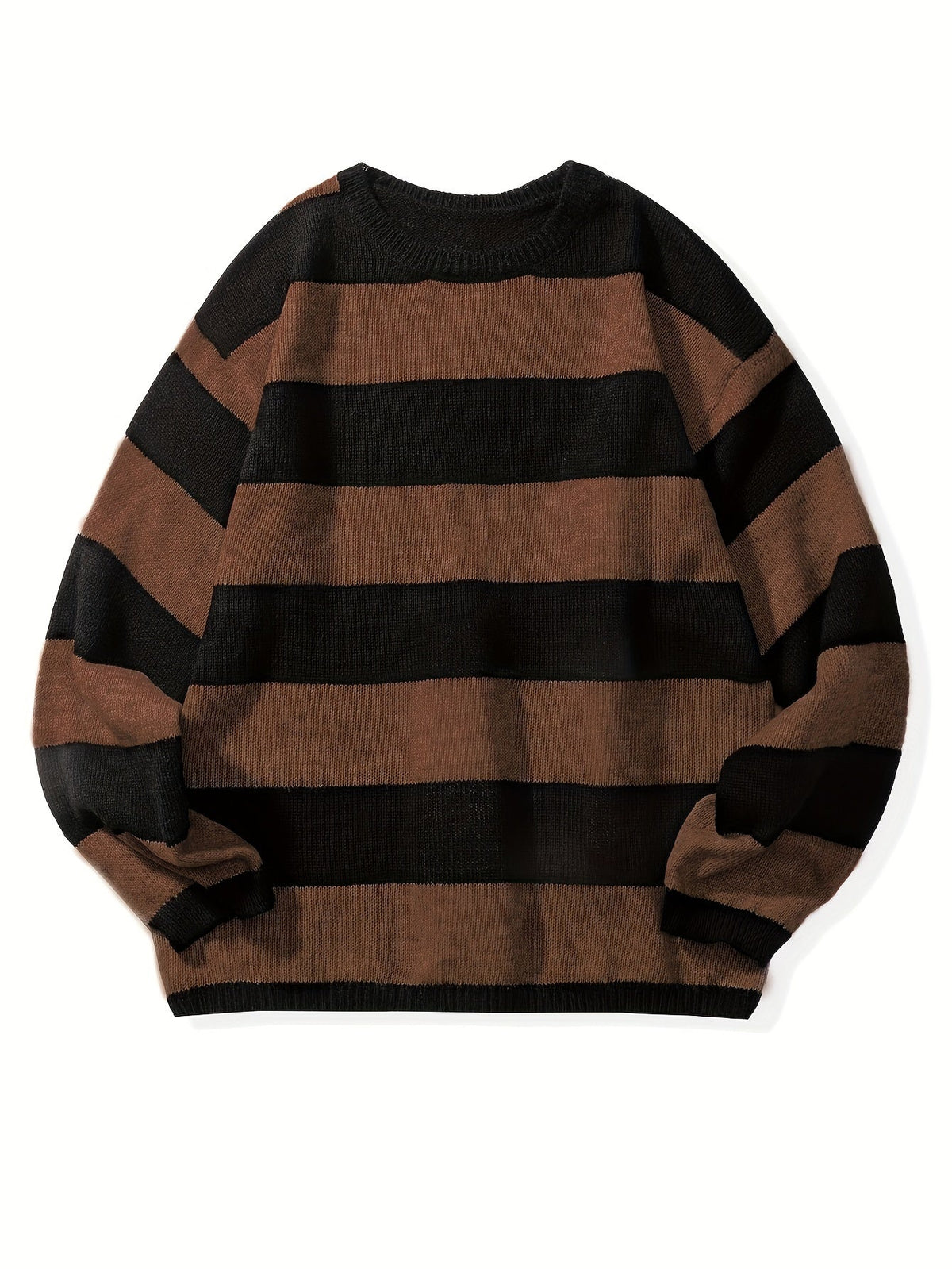 Men's Striped Oversized Knit Crewneck Sweater