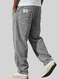 Men's Wide Leg Corduroy Trousers with Patch Pocket