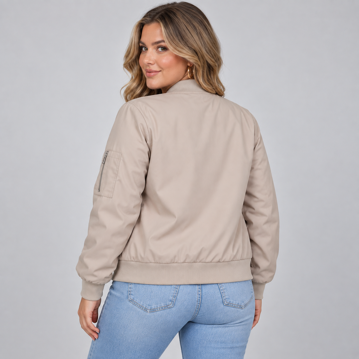 Women's Classic Zip-Up Bomber Jacket