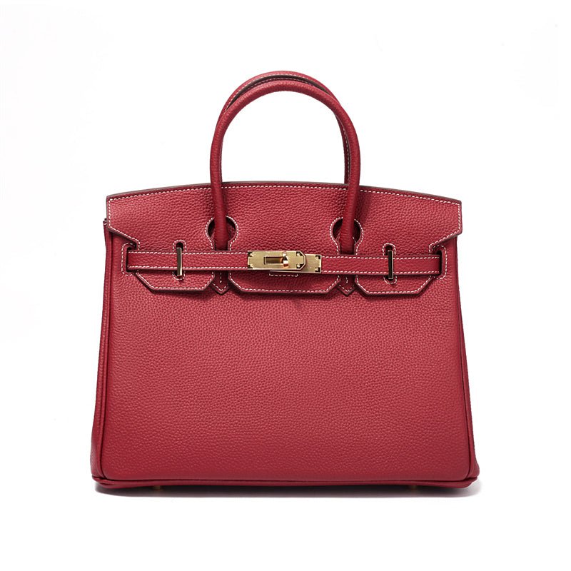 Structured Turn-Lock Tote Bag with Padlock Detail