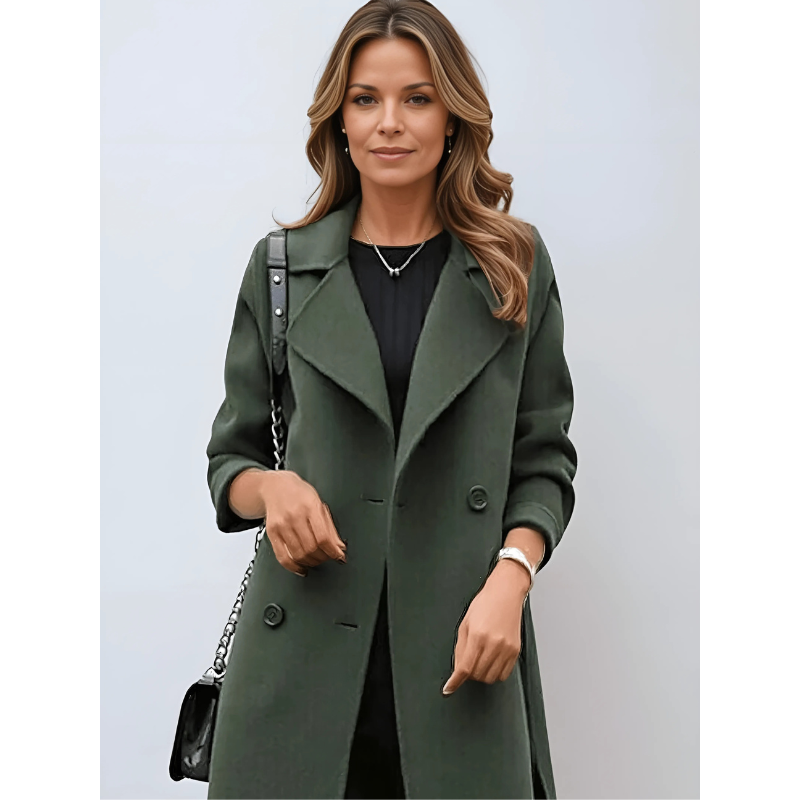 Women's Longline Double-Breasted Tailored Coat