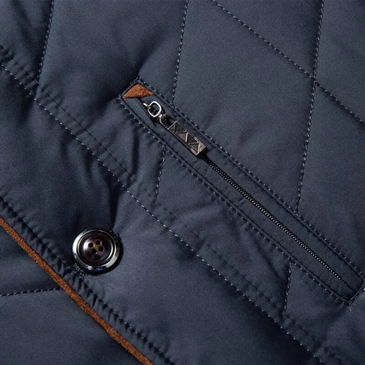Veste matelassée rembourrée pour homme avec col en fausse fourrure