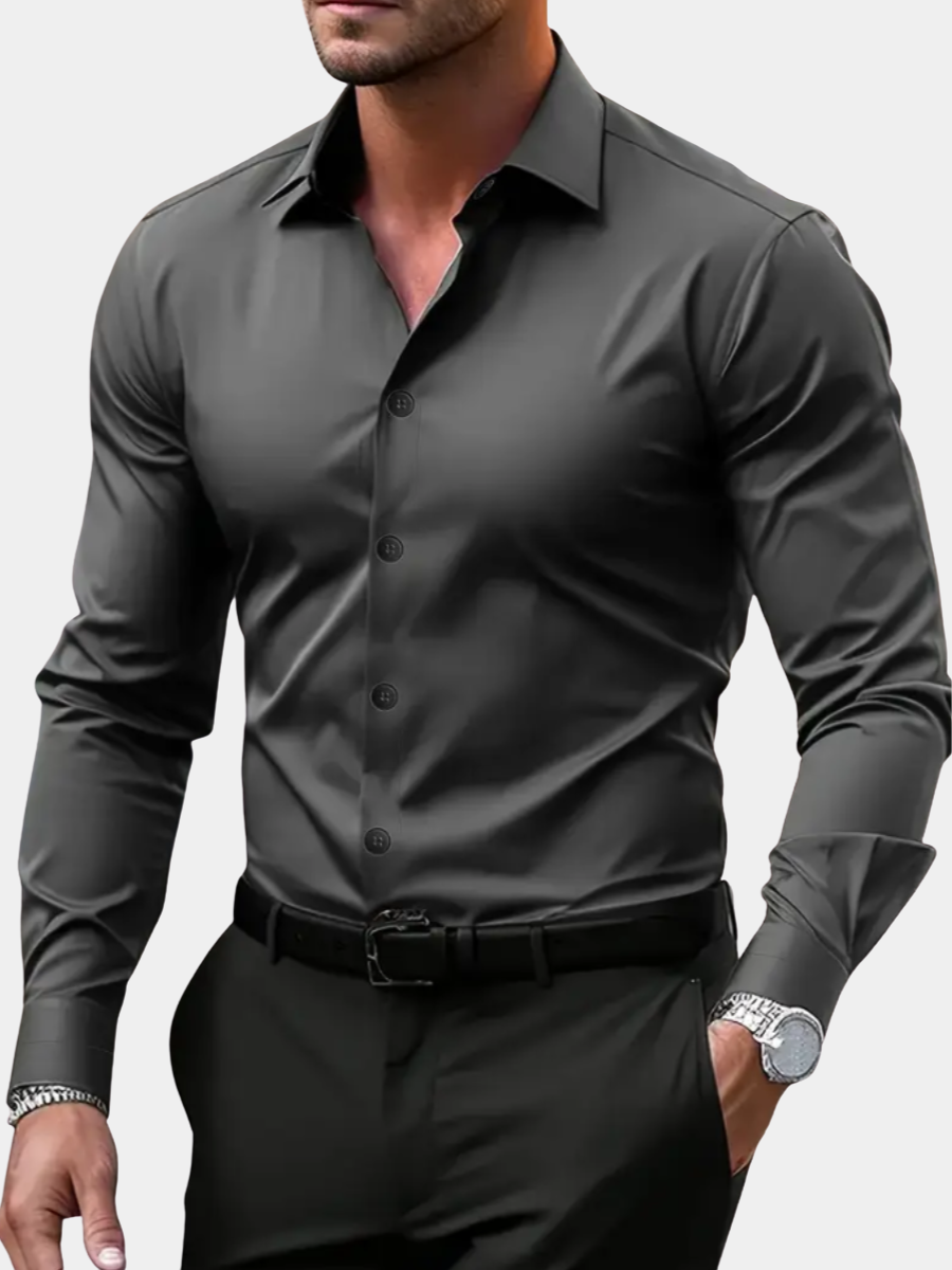 Chemise habillée ajustée à manches longues pour homme