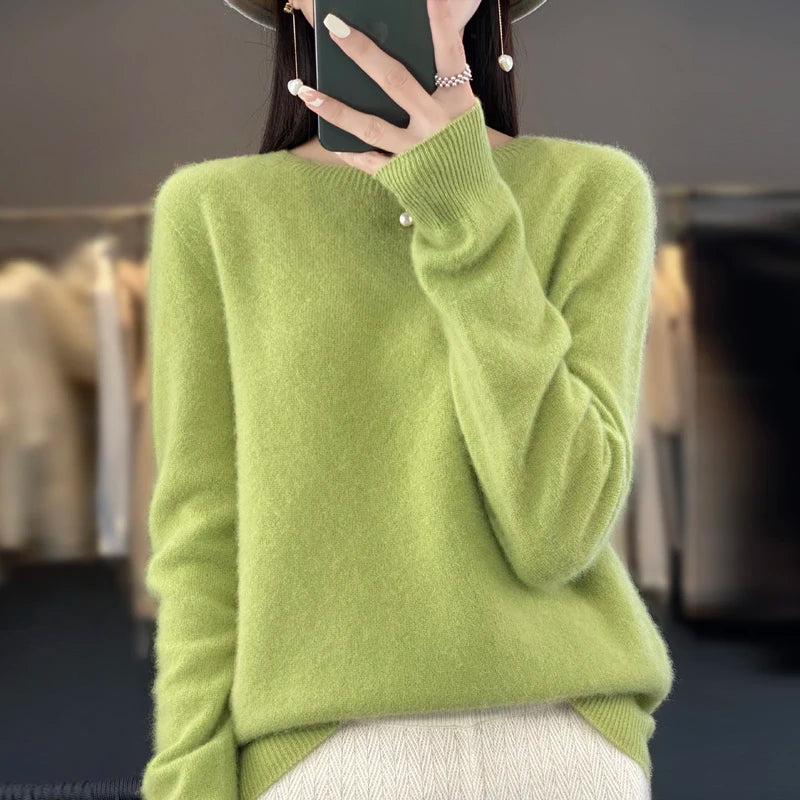 Women's Round Neck Relaxed Knit Sweater