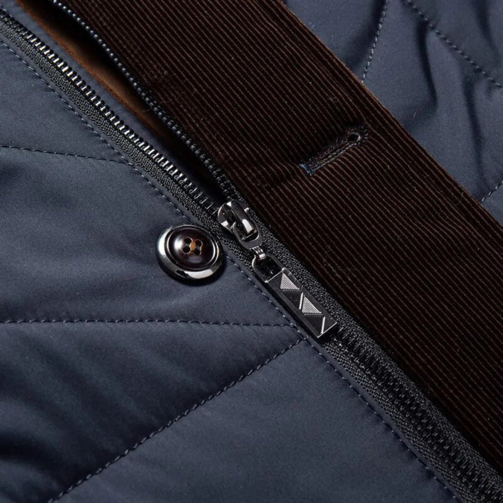 Veste matelassée rembourrée pour homme avec col en fausse fourrure