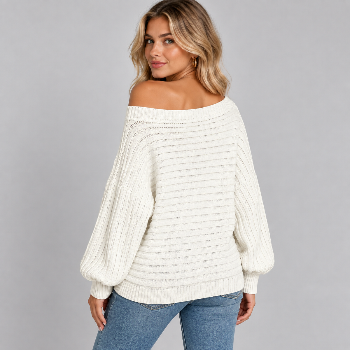 Women's Off-Shoulder Oversized Knit Sweater