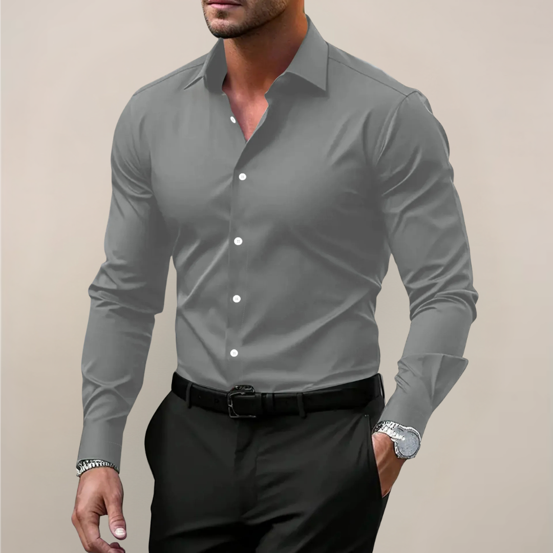 Men's Slim Fit Long Sleeve Dress Shirt