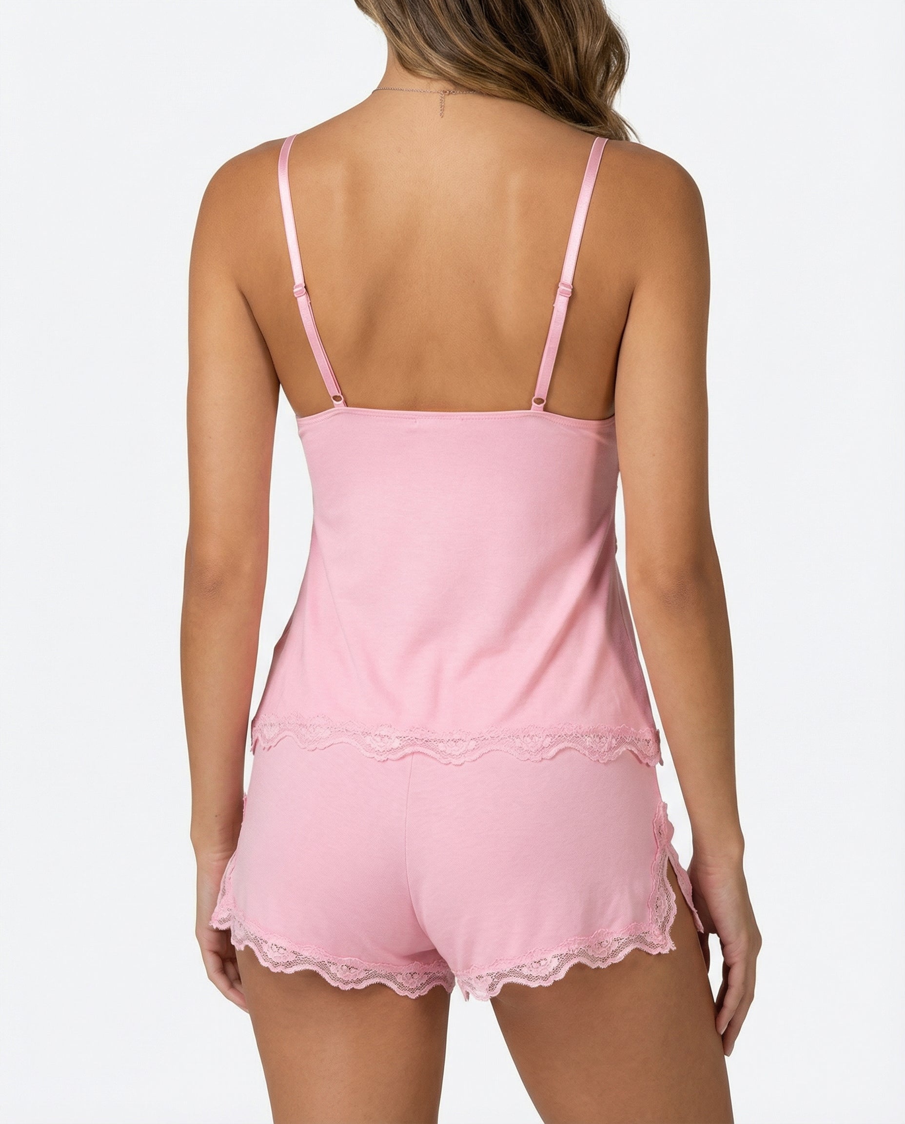 Cami Set – Lace Trim Shorts Sleepwear Style