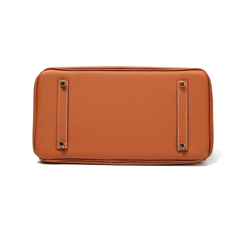 Structured Turn-Lock Tote Bag with Padlock Detail