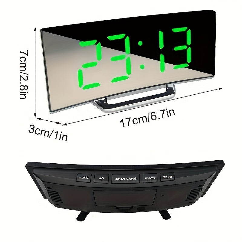 Mirror Finish Digital LED Alarm Clock with Time Display