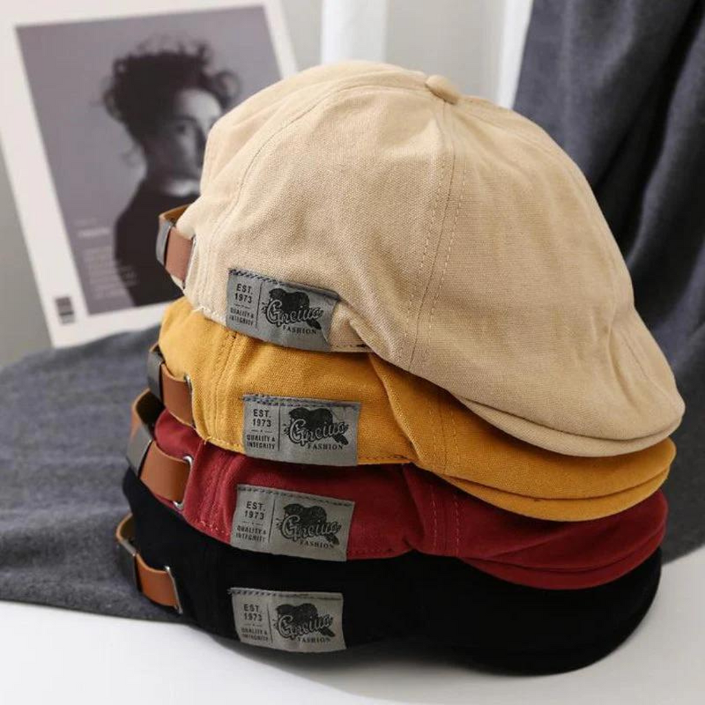 Urban Newsboy Flat Cap with Adjustable Leather Strap