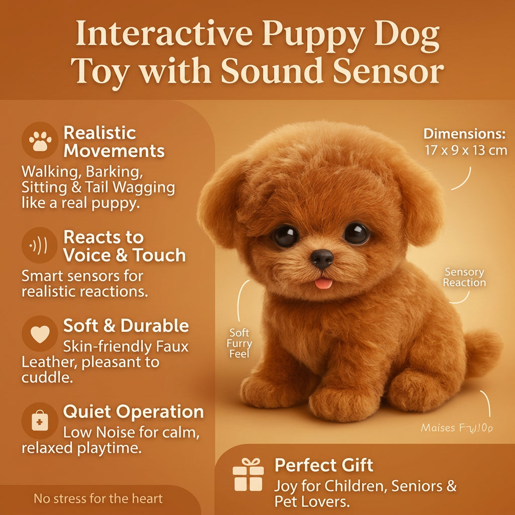 Realistic Plush Toy Poodle Puppy with Soft Fur