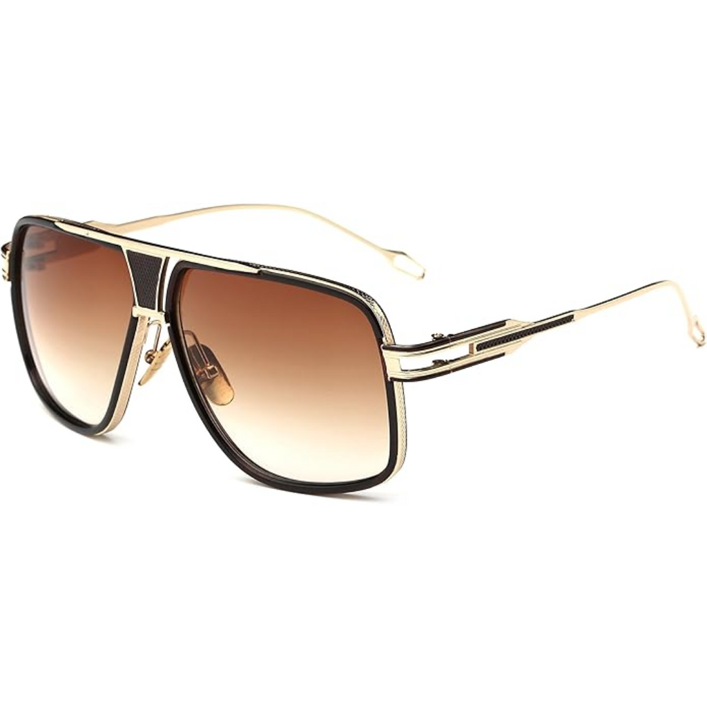Oversized Aviator Sunglasses with Alloy Frame